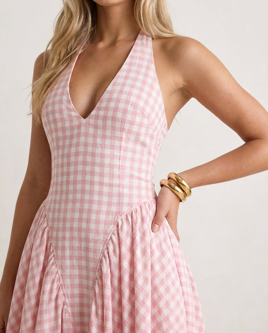 Karina Checkered Maxi Dress Secondary image