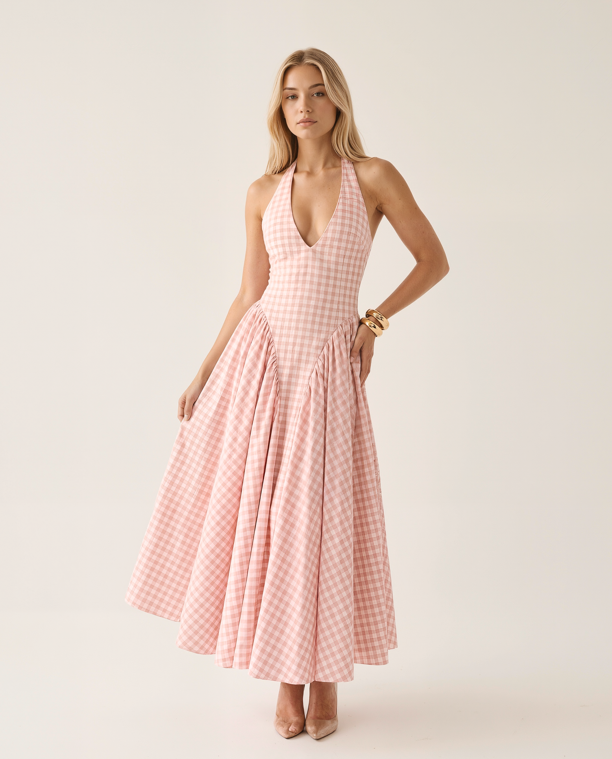 Karina Checkered Maxi Dress Main image