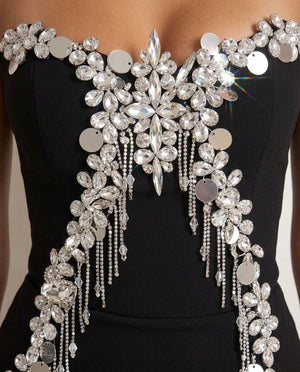 VALENTINA RHINESTONE MINI  DRESS