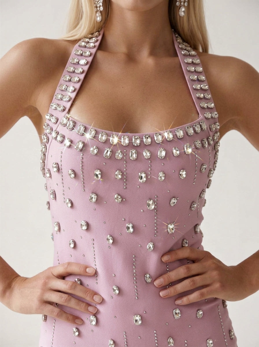 MIRANDA RHINESTONE MINI DRESS