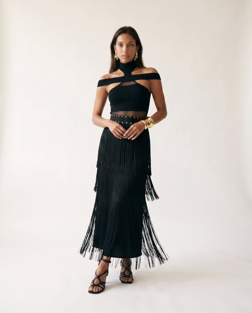 Morena Fringe Midi Dress
