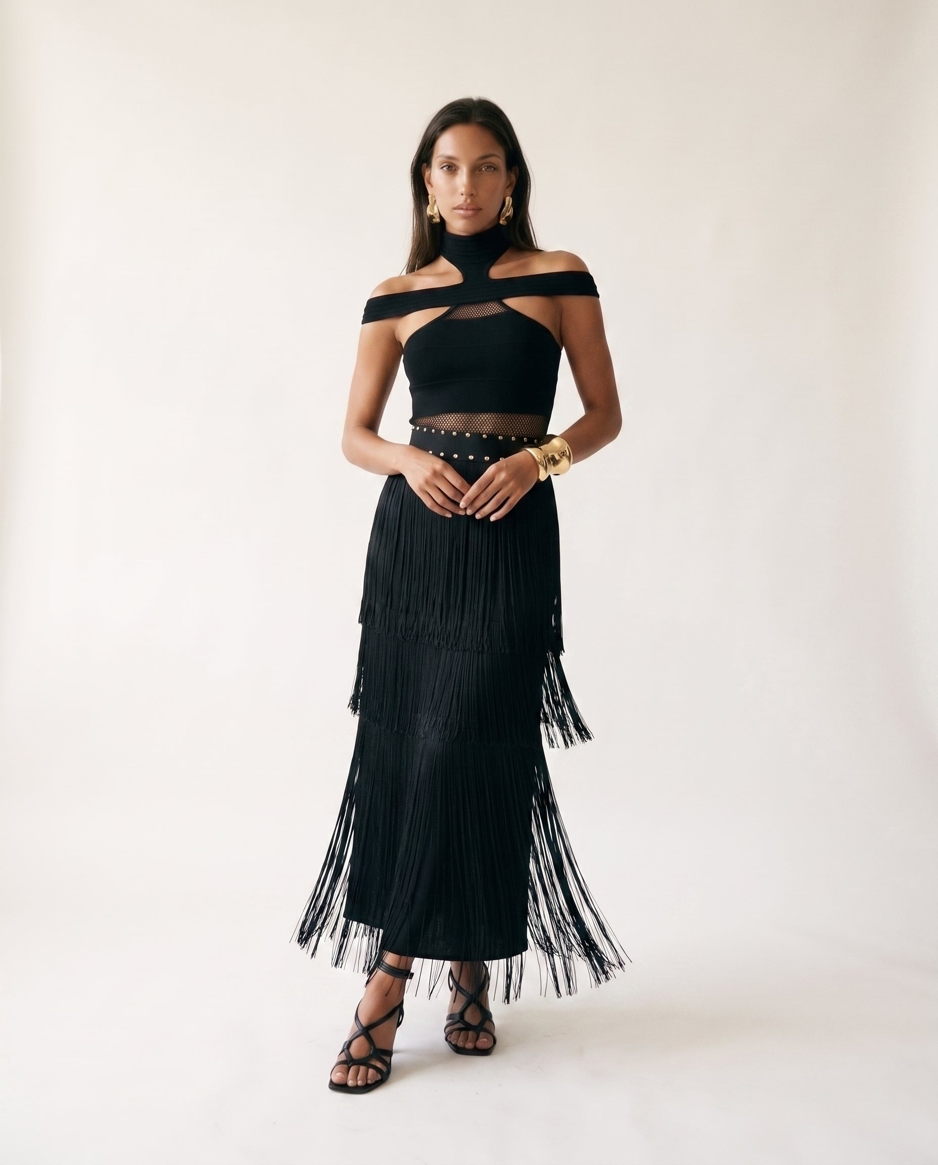 Morena Fringe Midi Dress