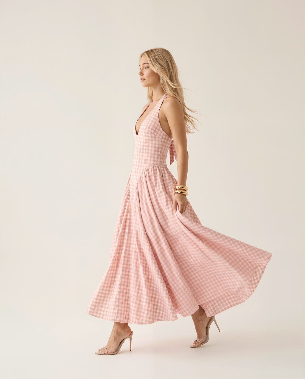 Karina Checkered Maxi Dress