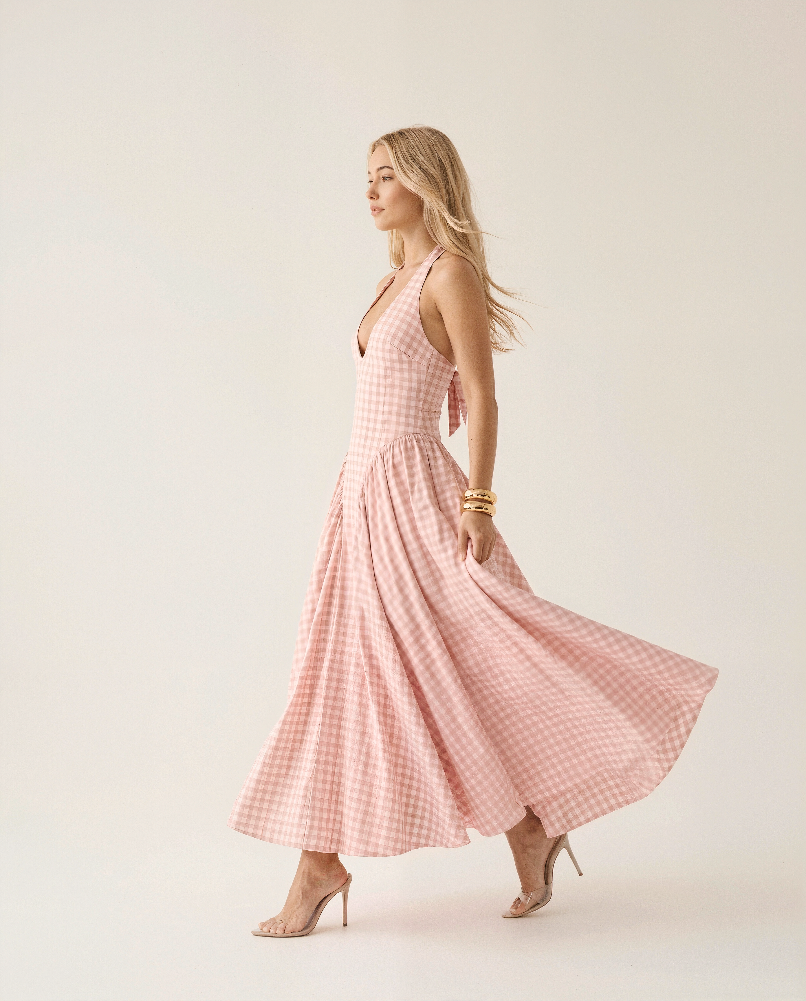 Karina Checkered Maxi Dress